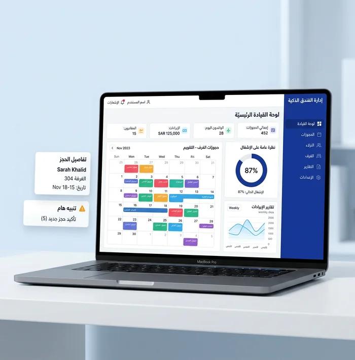 شاشات برنامج إدارة الفنادق من المدينة اليوم
